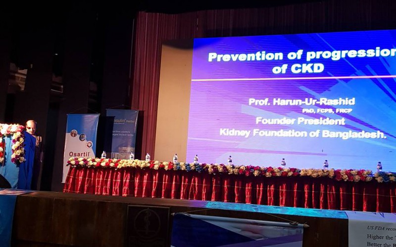 Dr Harun Ur Rashid is delivering a lecture on Prevention of Chronic  Kidney Disease